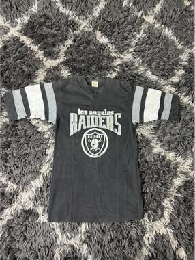 Vintage 90s Los Angeles Raiders T Shirt Men’s Small Logo 7 Short Sleeve Grail